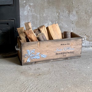 Vintage Holzkisten PFLANZKASTEN mit Gußeisengriffen, Garten, Blumen, Geschenk, Beet, Balkonkasten