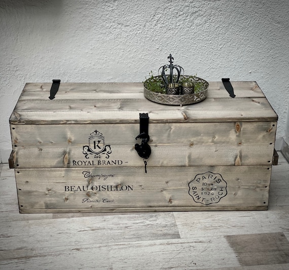 XL Wooden Box, Cargo Box, Chest, Bench, Drinks Crate, Coffee