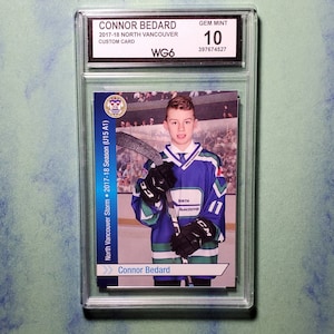 Graded Gem Mint 10 2017-18 North Vancouver Storm CONNOR BEDARD Chicago Blackhawks rookie
