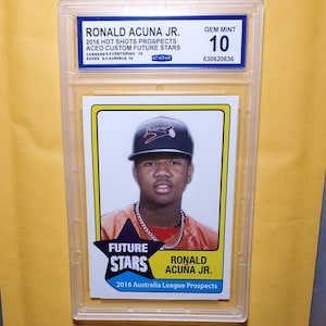 Graded Mint 10 Hot Shot Prospects rookie RONALD ACUNA Atlanta Braves