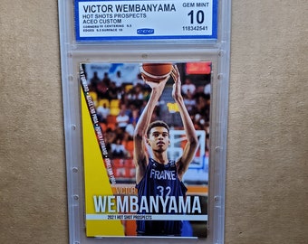 Novato prometedor de 2021, Victor Wembanyama, San Antonio Spurs, calificado como Gem Mint 10.