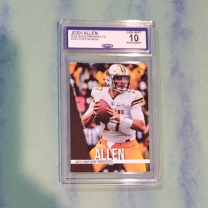 Classificado como Gem Mint 10, novato de 2017, JOSH ALLEN, Buffalo Bills