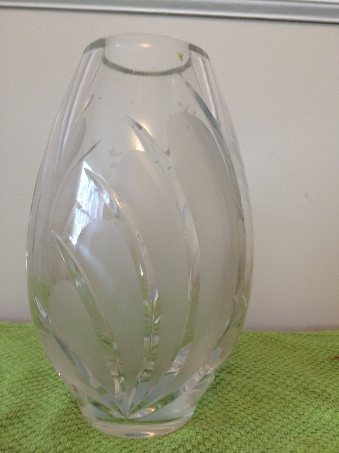 Stunning Waterford Crystal Vase with Frosted Petal DesignJust Etsy