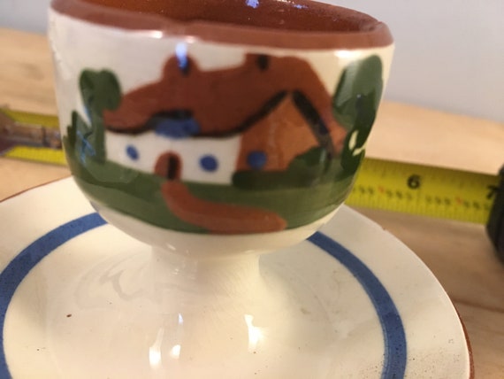 Cottage Ware Set Of Four Hand Made Dartmouth Pottery Cottage Etsy
