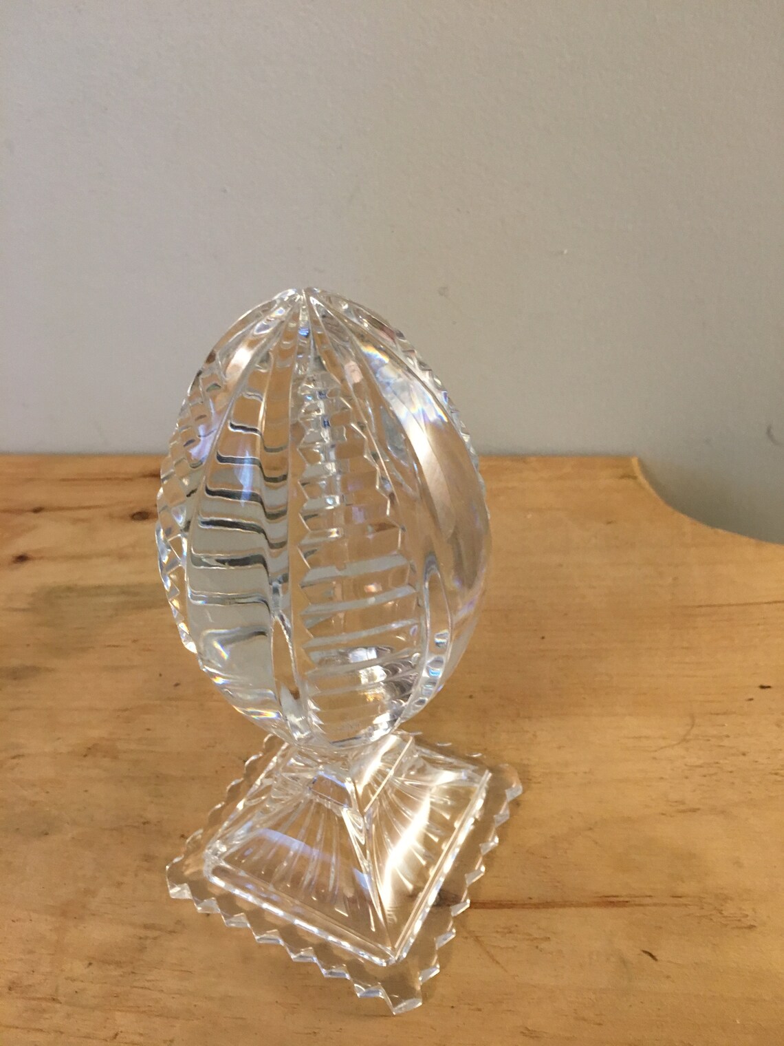 Genuine Hand Cut 24 Lead Crystal Egg Shaped Finial Etsy