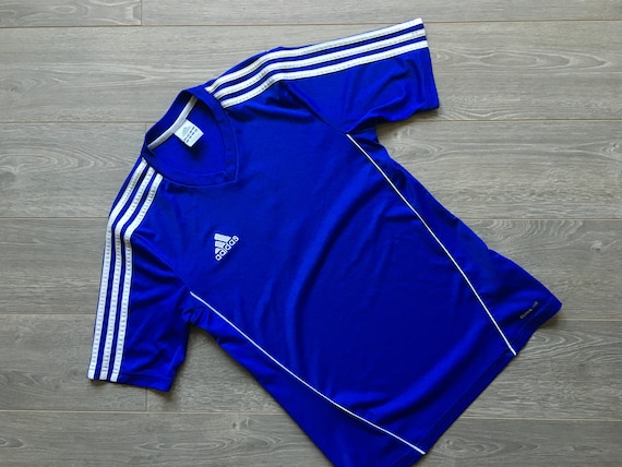 adidas blue and white soccer jersey