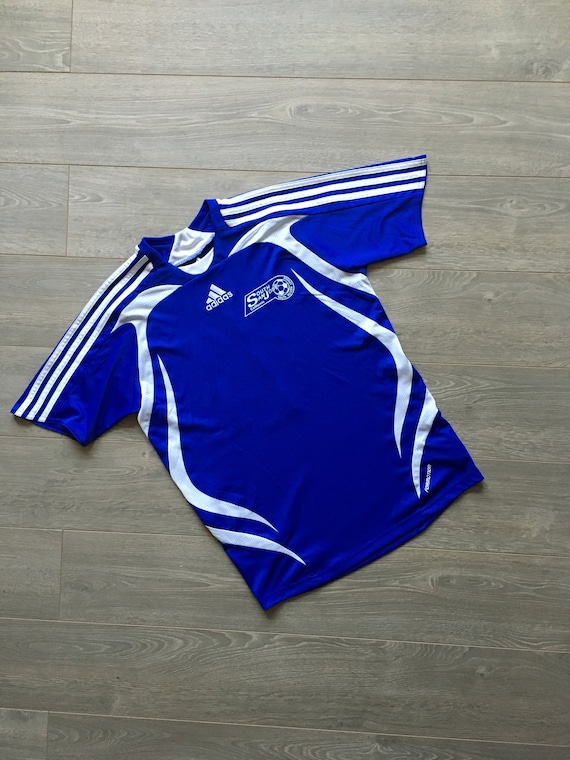 blue adidas soccer jersey