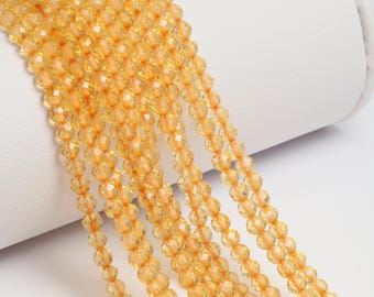 Yellow Citrine 3mm Faceted Rounds Bead Strand