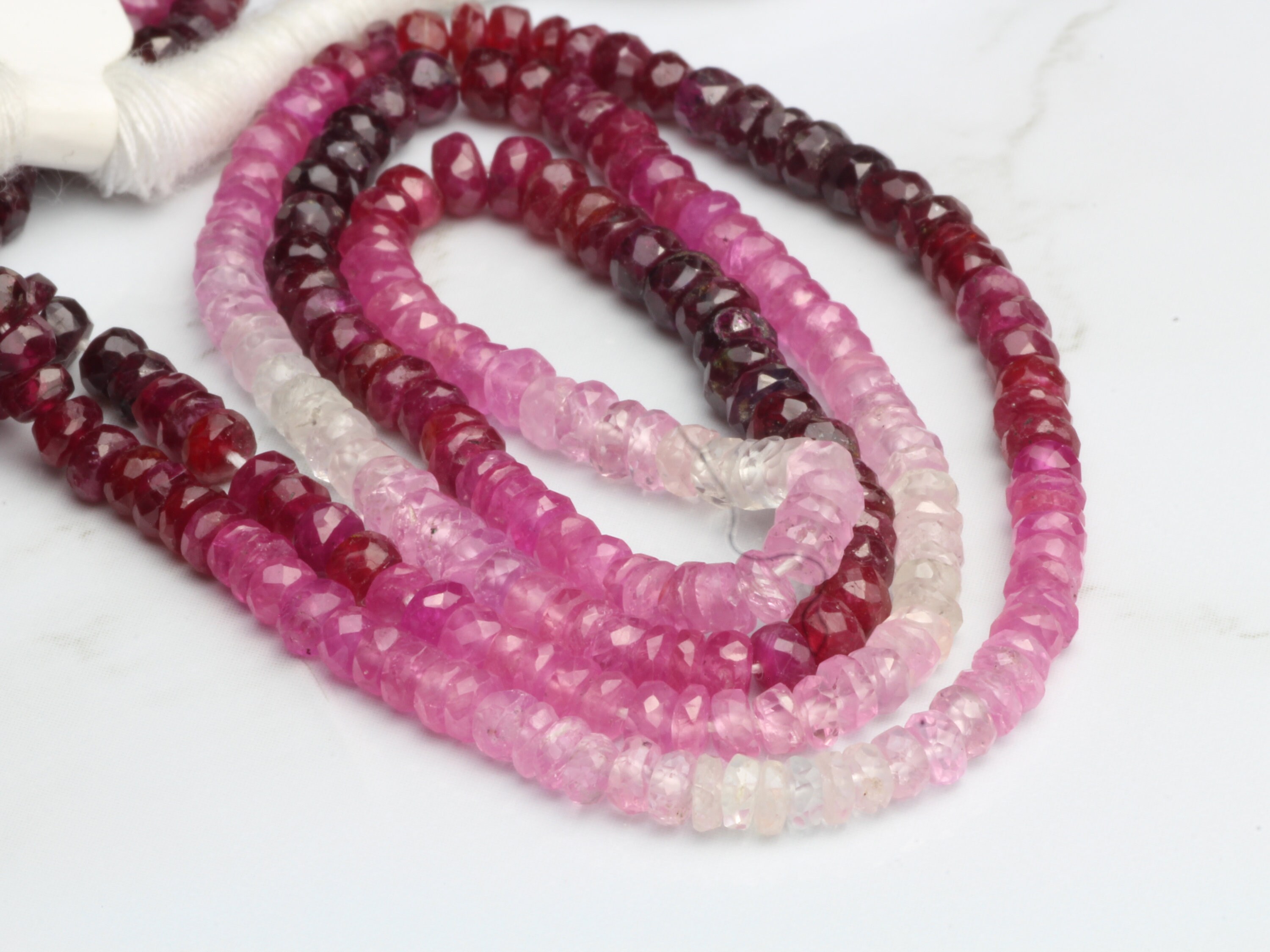 Ombre Red and Pink Ruby 3.5mm 4.0mm Hand Faceted Rondelles - Etsy