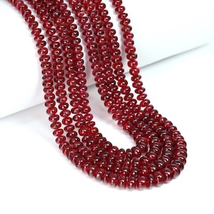Red Spinel 2.5mm – 4.5mm Smooth Rondelles 4 Strand Bead Necklace
