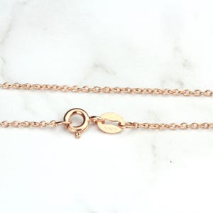 Sterling Silver Rose Gold Vermeil Chain Necklace Cable Chain 925 Silver Necklace with Rose Gold Plating 1.2mm 24&quot;