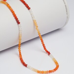 Orange Mexican Fire Opal 2mm Faceted Rondelles 13" Bead Strand