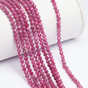 Red Ruby 3mm Faceted Rounds Bead Strand