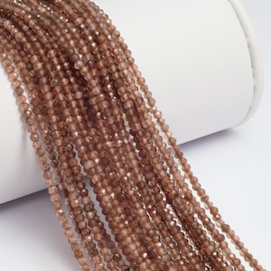 Andalusite 2mm Faceted Rounds Bead Strand