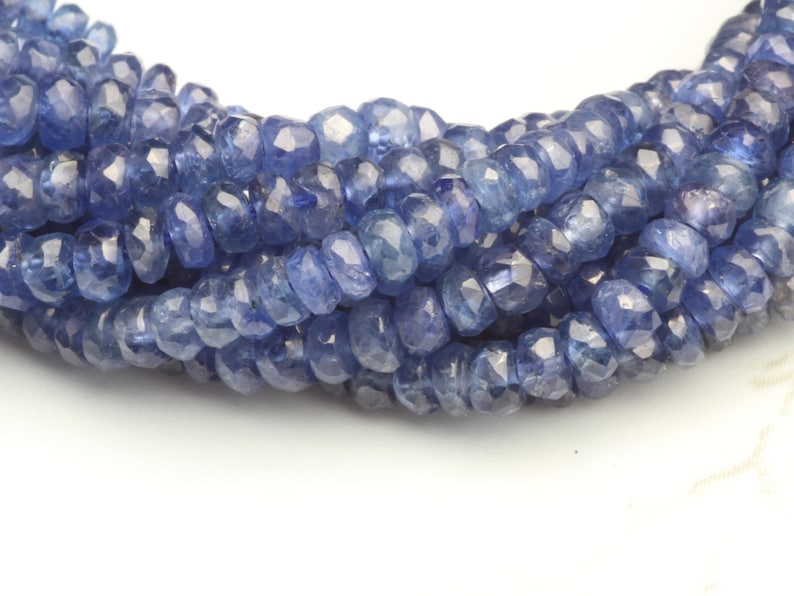 Cornflower Blue Sapphire 3mm Hand Faceted Rondelles 16