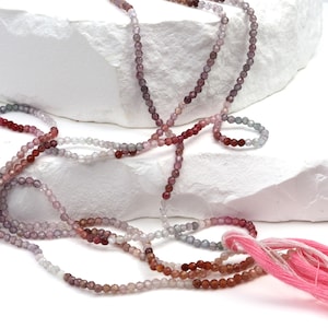 Multi Spinel 2mm Faceted Rounds Bead Strand