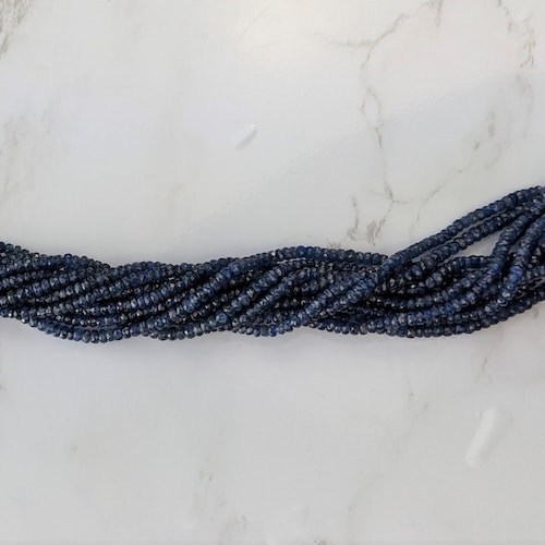 Cornflower Blue Sapphire 3mm Hand Faceted Rondelles 16