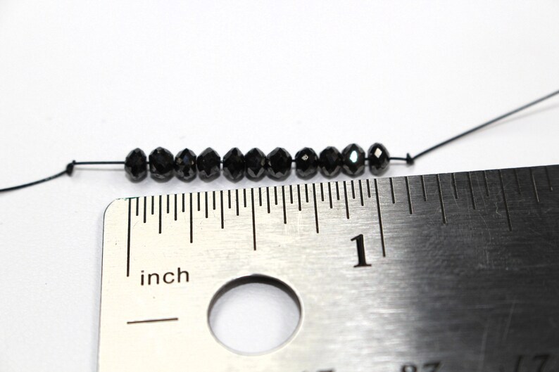 Black Diamond 3mm Faceted Rondelles Beads Natural Precious Diamond Beads 1 Strand