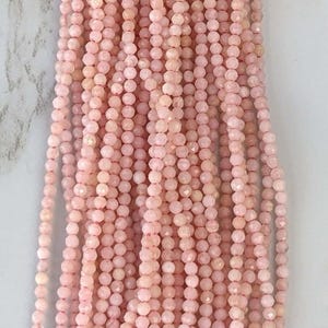 Pink Opal 2mm Faceted Rounds Bead Strand