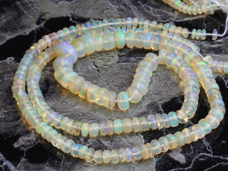 Perles Rondes En Opale D'Éthiopie Multicolore - Diamètre 3-4mm, Lot De 10, Pour Création De Bijoux