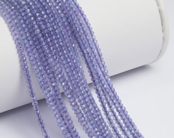 Tanzanite 2mm Faceted Rondelles 13" Bead Strand