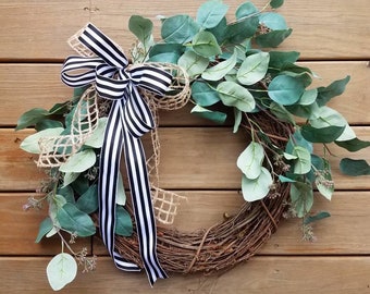 Faux eucalyptus wreath