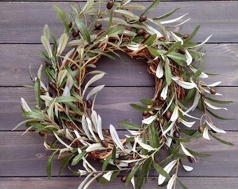 Faux olive wreath, Everyday wreath, Spring Wreath, Summer Wreath,Fall Wreath
