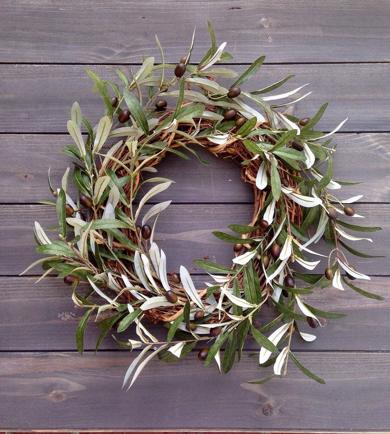 Faux olive wreath, Everyday wreath, Spring Wreath, Summer Wreath,Fall Wreath image 1