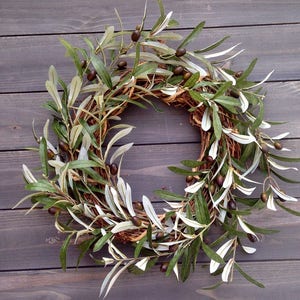Faux olive wreath, Everyday wreath, Spring Wreath, Summer Wreath,Fall Wreath image 3