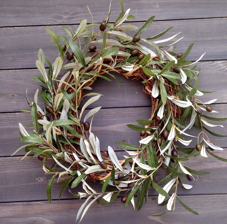 Faux olive wreath, Everyday wreath, Spring Wreath, Summer Wreath,Fall Wreath image 3