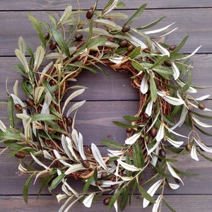 Faux olive wreath, Everyday wreath, Spring Wreath, Summer Wreath,Fall Wreath image 2