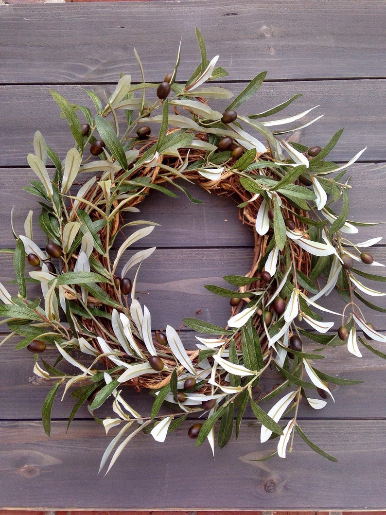 Faux olive wreath, Everyday wreath, Spring Wreath, Summer Wreath,Fall Wreath image 2