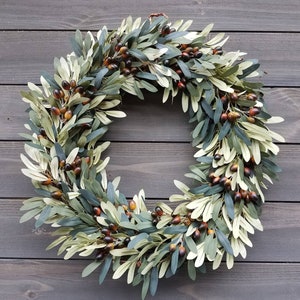 Faux olive wreath , Every Day Wreath image 2