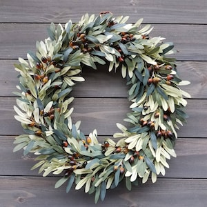 Faux olive wreath , Every Day Wreath image 1