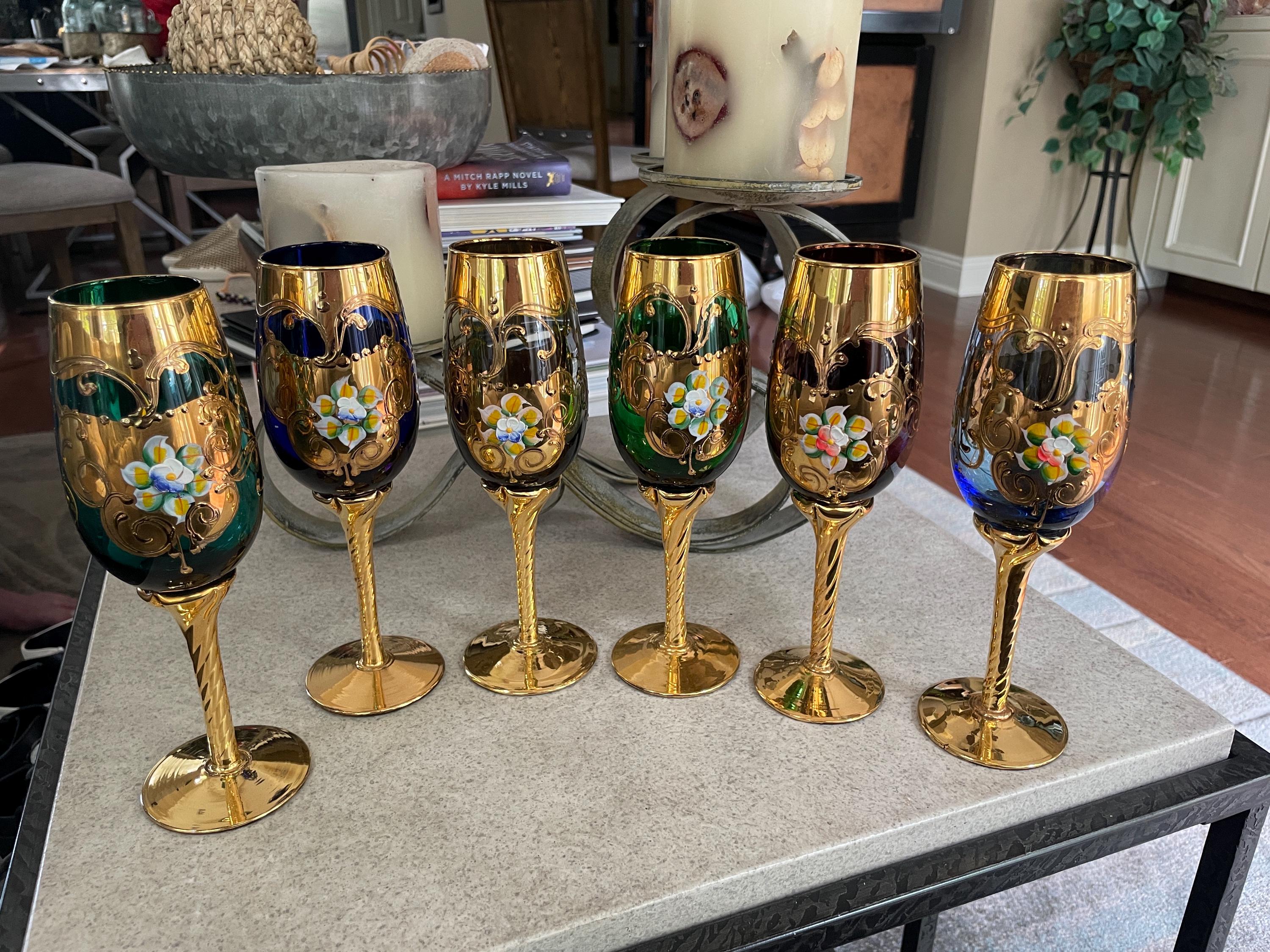 Murano champagne glasses - Etsy 日本