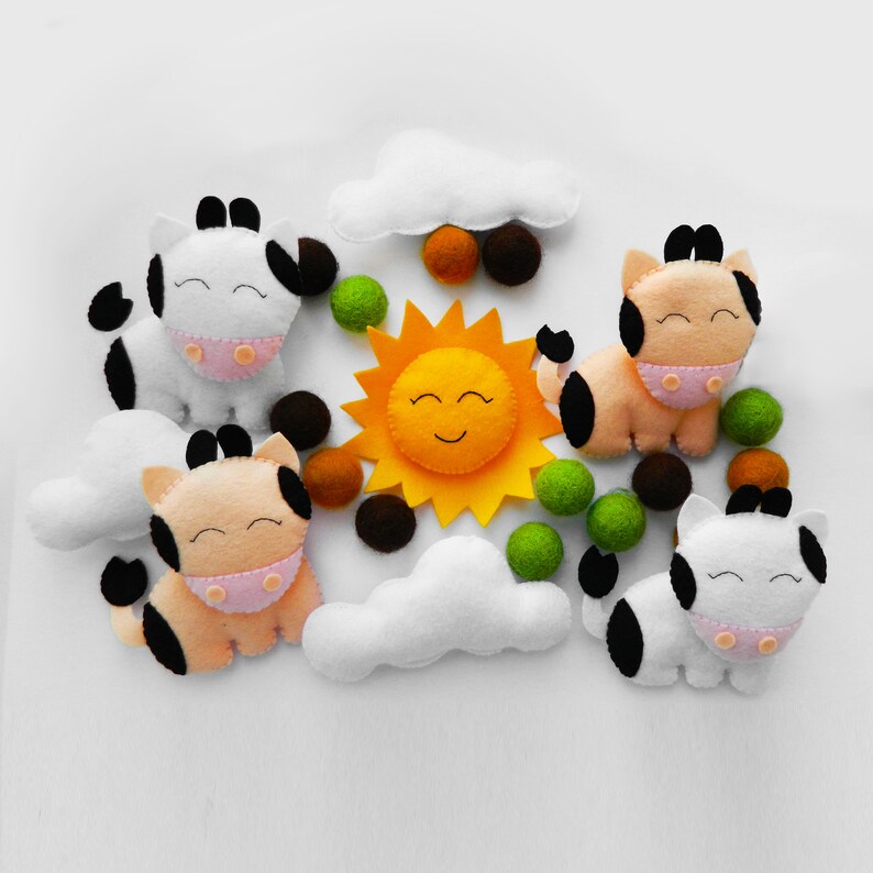 Mobile Farm Mobile Cow Baby Mobile Felt Mobile Crib Mobile Etsy