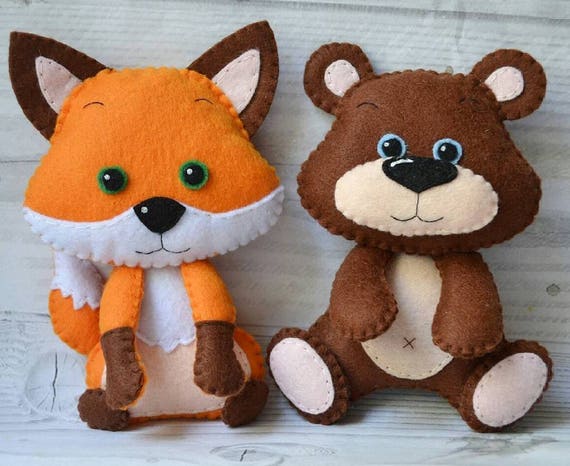 Felt Toys Fox Felt Bear Felt Toys Fox and Bears Toys for Baby Toys