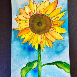 Cartolina dell'acquerello del girasole
