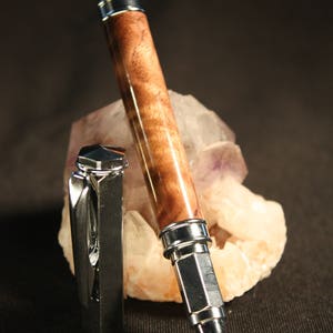 Hand Made Claro Walnut Slim Hex Rollerball Pen