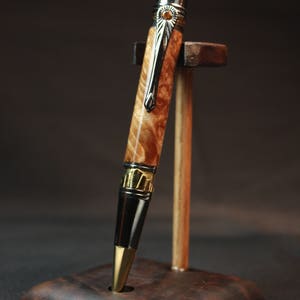 Hand Made Maple Burl Art Deco Twist  Pen