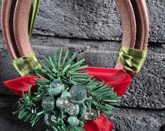 クリスマス ホースシュー フラワー リース - リース - 乗馬用ホーム