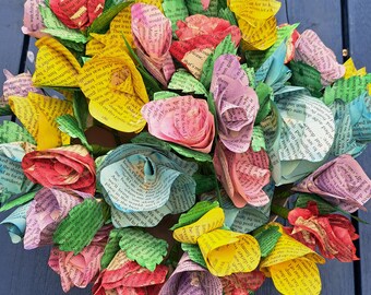 upcycled book flowers
