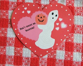 Instant Digital Download Valloween Valoween Spooky Halloween Valentine Ghost Pumpkin Blow Mold Card
