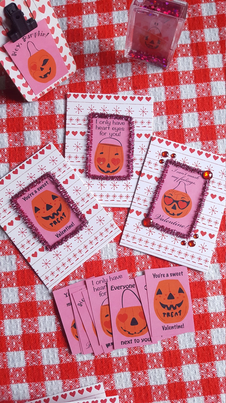 Printable Valloween Halloween Valentine Cards image 3
