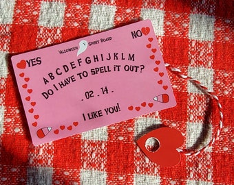 Digital Instant Download Valloween Valoween Ouija Spirit Board Valentine Card