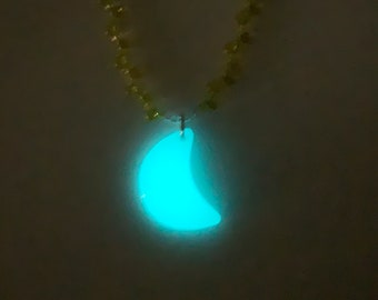 Moon (Glow in the Dark) Glass Bead Necklace