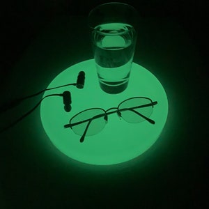 7.5 Glow in the Dark Tray, Nightstand Valet, Night Light, Dorm Tray, Kids Light, Grandparents Light, Reusable, Any Light Rechargeable image 1