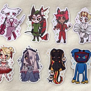 Hazbin Hotel Hellaverse Cosplay Vinyl Sticker Set FULL SET |  Matte Vinyl Sticker | 3”