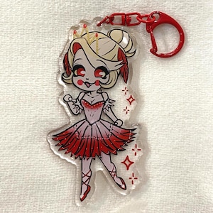 Ballerina Charlie Morningstar Hellaverse Hazbin Hotel Cosplay Acrylic Keychain | Double-sided | Front side epoxy | 3.5&quot;