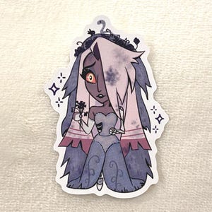 Corpse Bride Inspired Vaggie Hazbin Hotel Hellaverse Cosplay Vinyl Sticker |  Matte Vinyl Sticker | 3”